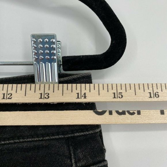 American Eagle Lace Cutoff Jean Short Women Size 4 High Rise Stretch Denim Black - Picture 9 of 11